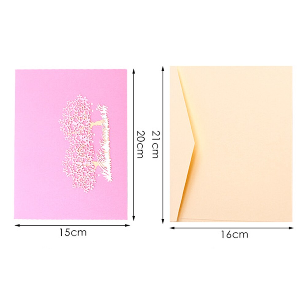 3D Pop Up Card Exquisite Beautiful Appearance Hollow Blessing Greeting Card Ornament Birthday Anniversary