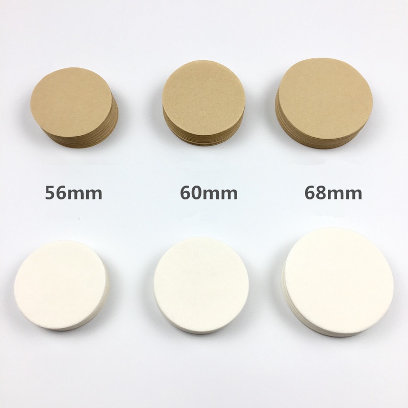 Papel de filtro de café redondo, herramientas de filtro de papel para cafetera expreso V60, goteador de café, Moka, 56mm, 60mm, 68mm, 400 Uds.