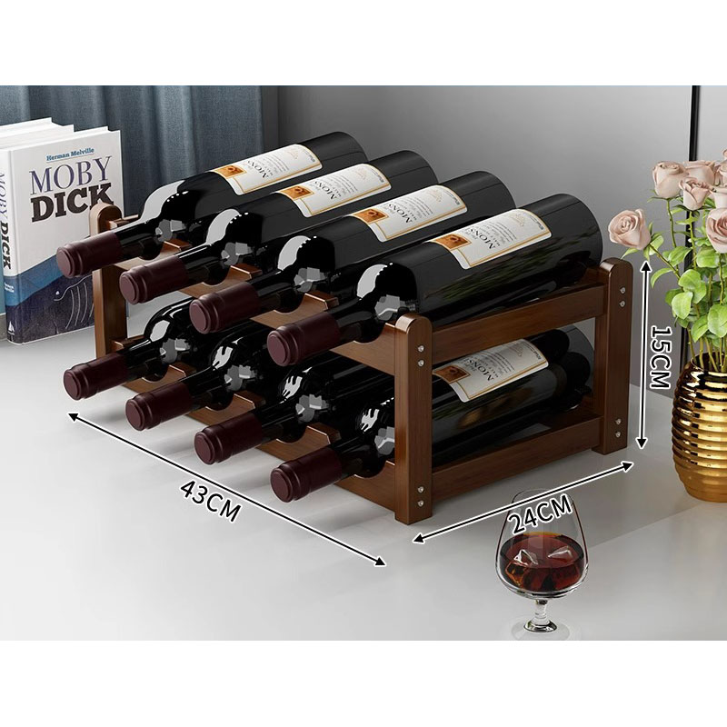 Grid Pattern Wine Rack Red Wine Rack Wooden Grid Display Rack Household W... – Grandado