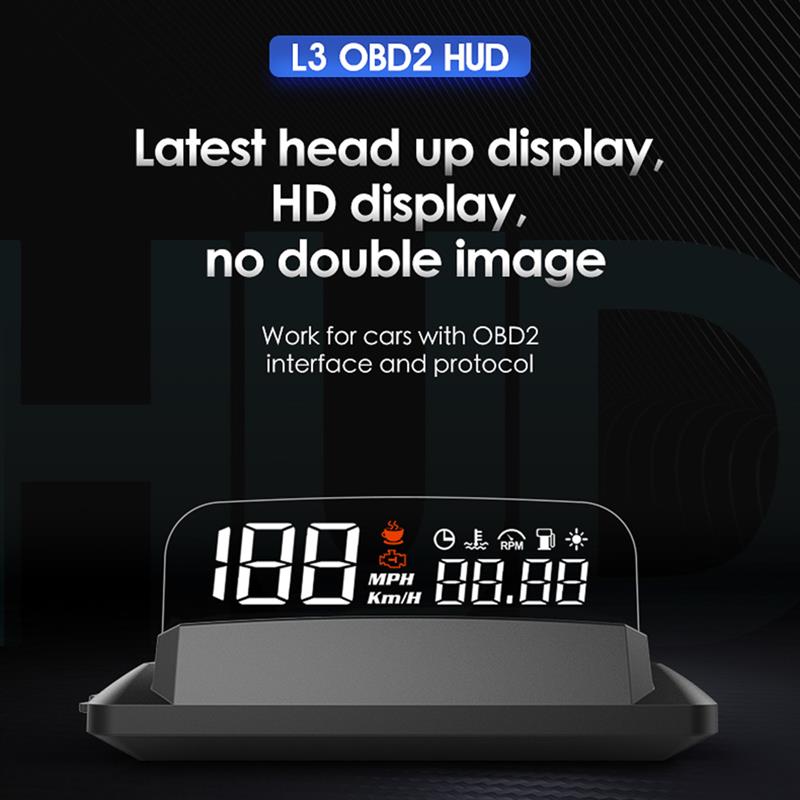 5inch HUD Mirror Car Head Up LED Windscreen Projector Display Digital Speed Projector Security Alarm Data Diagnostic Tool