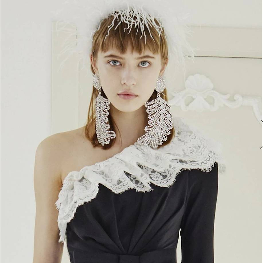 Luxe Shiny Rhinestone Feather Dangle Oorbellen Voor Vrouwen Mode-sieraden Maxi Overdreven Oorbellen Accessoires