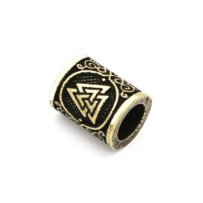 5 stuks Viking Kralen Haar Vlecht Baard Dreadlock Kralen 8mm Gat Sieraden Armband Maken Metalen Kraal DIY Accessorries: Goud