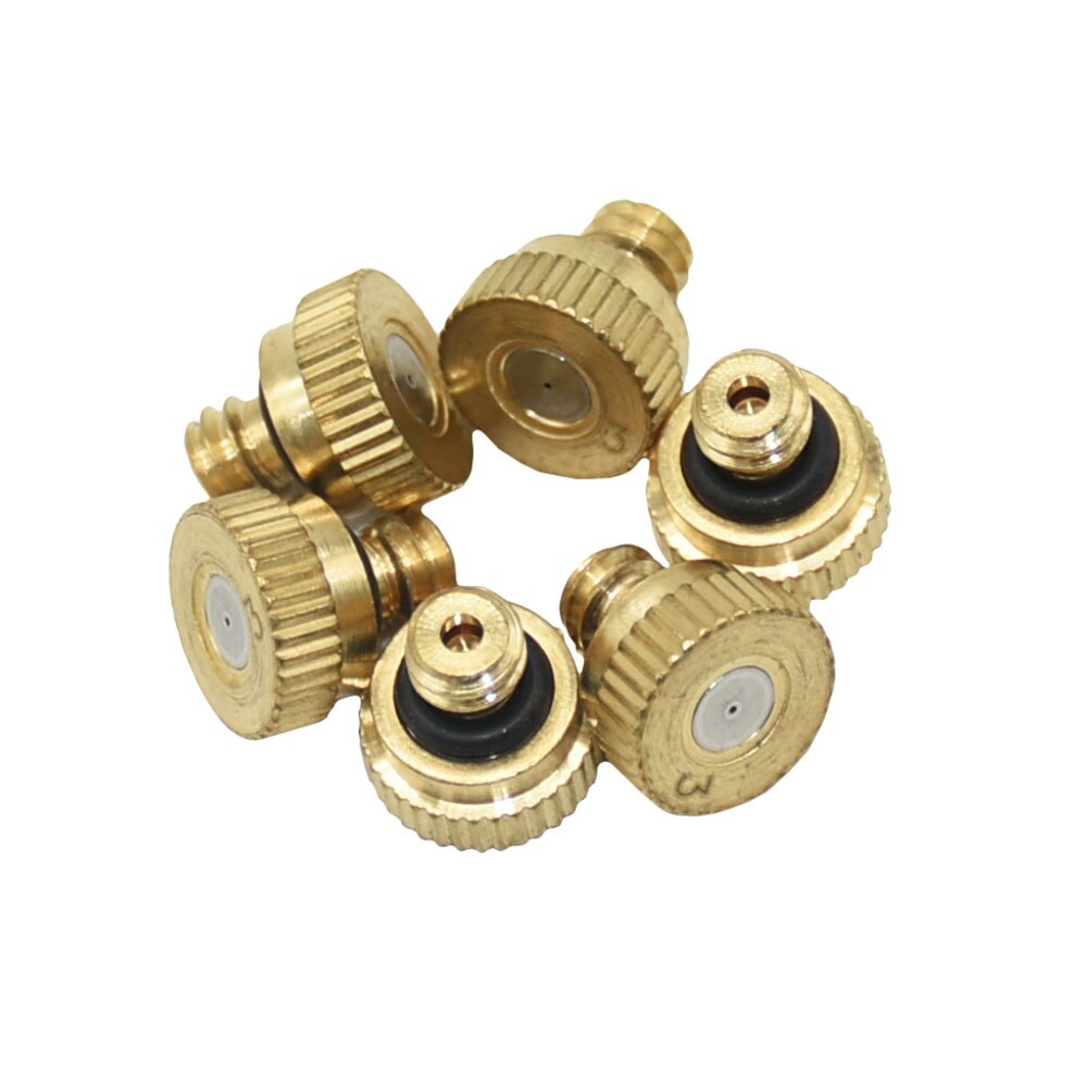 0.2/0.3/0.4/0.5/0.6mm dysze rozpylające z gwintem 3/16 cala dysze przeciwmgielne trójnik dla systemu chłodzenia mgłą patio układ chłodzenia na zewnątrz 5 sztuk