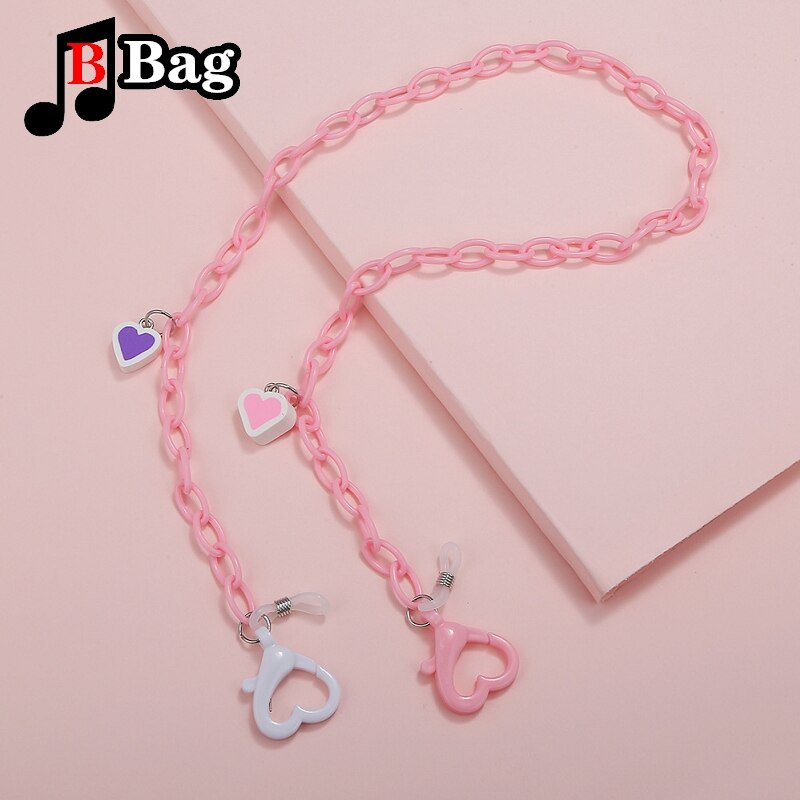 Kleur Liefde Hart Gesp Versieren Handtas Tas Acryl Chain Accessoires Masker Bril Chain Vervanging Ketting Diy Versieren Kettingen: color 2