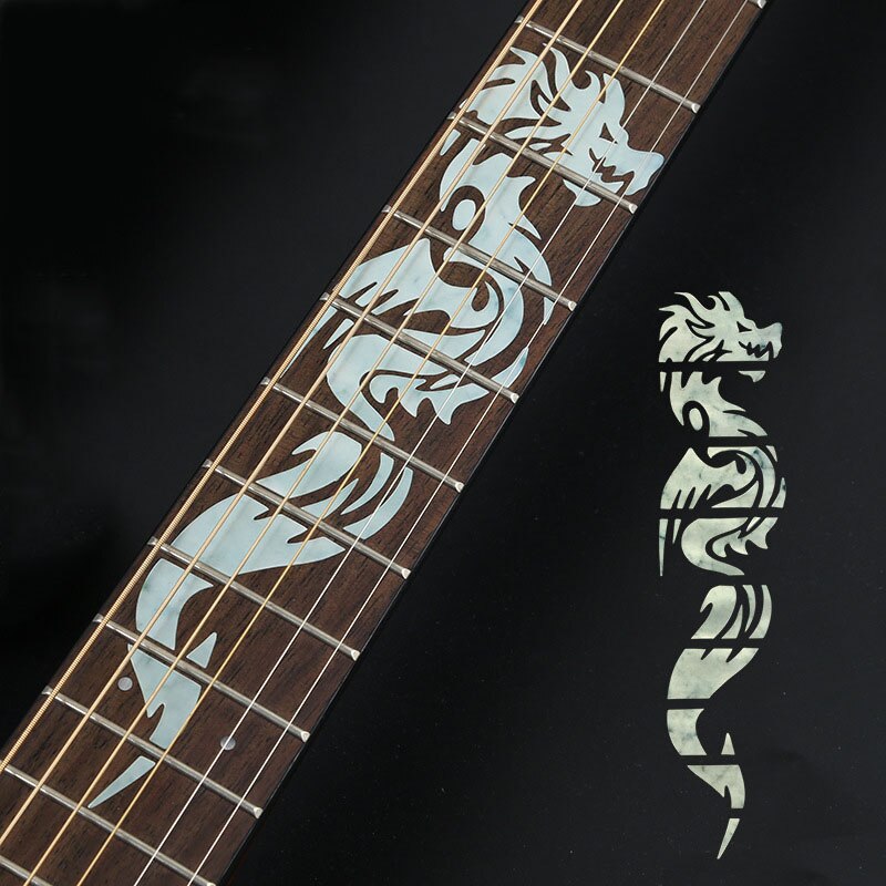 Guitar Fretboard Stickers Guitar Accessories Tool Cross Inlay Decals UltraThin Sticker for Electric Acoustic Guitar Bass Ukulele: Chinese dragon