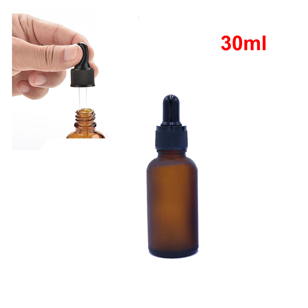 Mini 30ml ravfarvet glasreagens flydende pipette tom flaske øjendråber mini genopfyldelig beholder tomme kosmetiske beholdere: Default Title