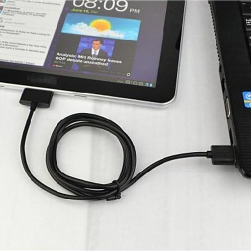 Czarny 1 M USB kabel robić ładowarki dane synchronizacja robić Samsung galaktyka tablet 2 7.0 "plus 7.7" 8.9 "10.1" 10.1 v P1000 P7300 P7500 N5100 N8000