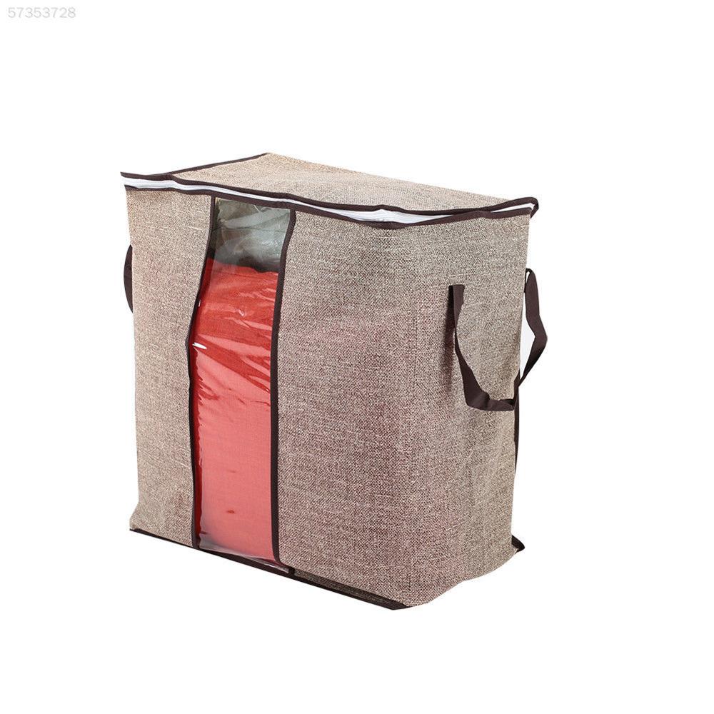 Non-woven Draagbare Kleding Opbergtas Organizer 45.5*51*29Cm Vouwen Closet Organizer Voor Kussen quilt Deken Beddengoed: Flax color