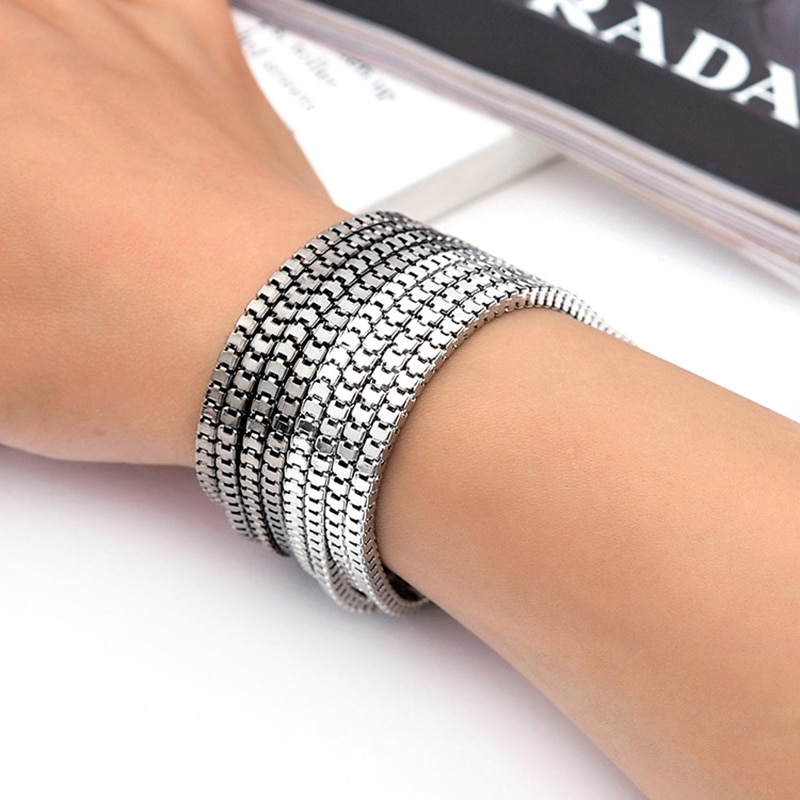 Finden Mich Jahrgang mehrschichtig Magnet wickeln Armbänder & Armreifen für Frauen Schmuck boho Punk lange Kette Armbinde