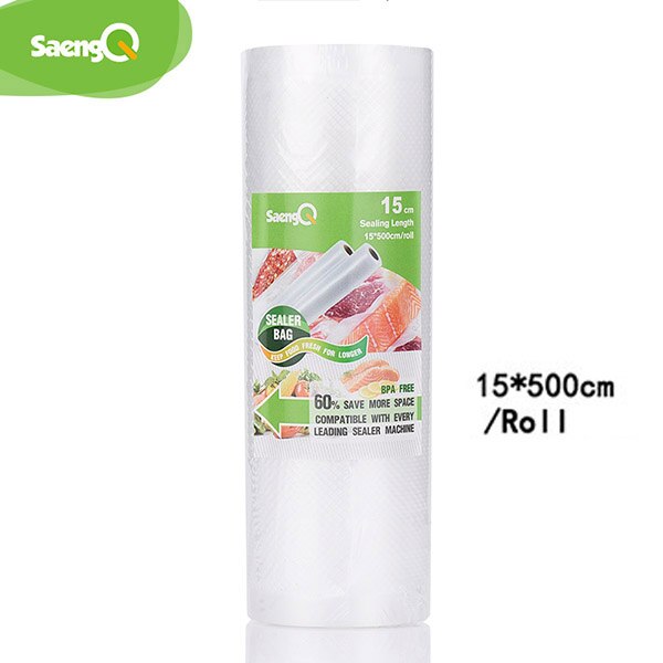 saengQ 5 Rolls/Lot Kitchen Bags For Vacuum Sealer bags Food Vacuum Bag Storage Vacuum Packaging Rolls 12/15/20/25/30cm*500cm