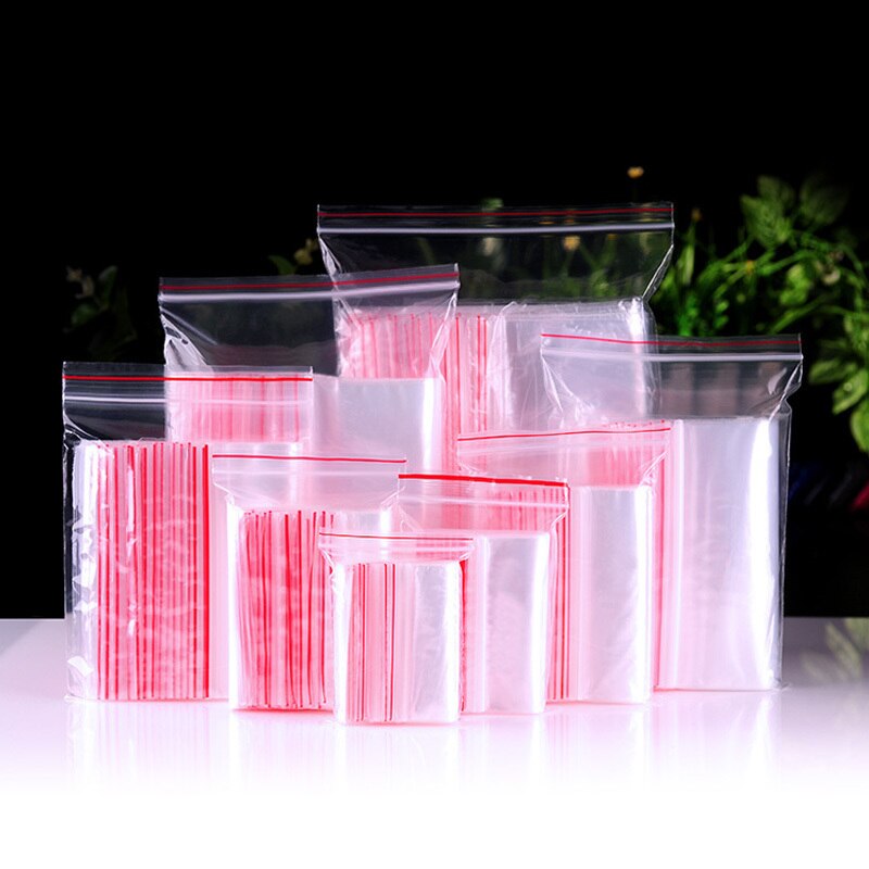 500 Pcs Mini Plastic Ziplock Bags Jewelry Zipper Zip Lock Plastic Bags For Food Packaging Thick Clear Dustproof Storage Bag