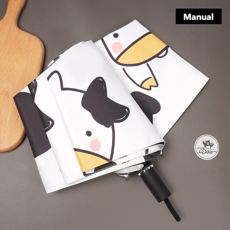 Hond Patroon Paraplu Pocket Paraplu Drie Vouwen Verse Party Honden Parasol Zonnige Regenachtige 4 Kleur Paraplu Vrouwen: Clear