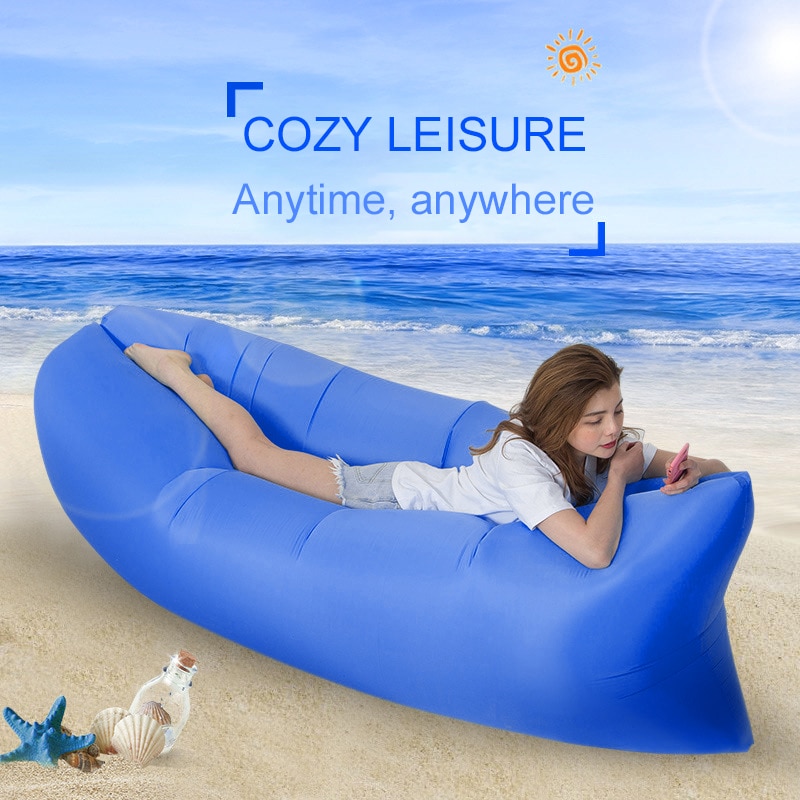 Outdoor Camping Inflatable Sofa Lazy Bag 3 Season Ultralight Beach Sleeping Bag Air Bed Lounger Sports Camping Travel Sack