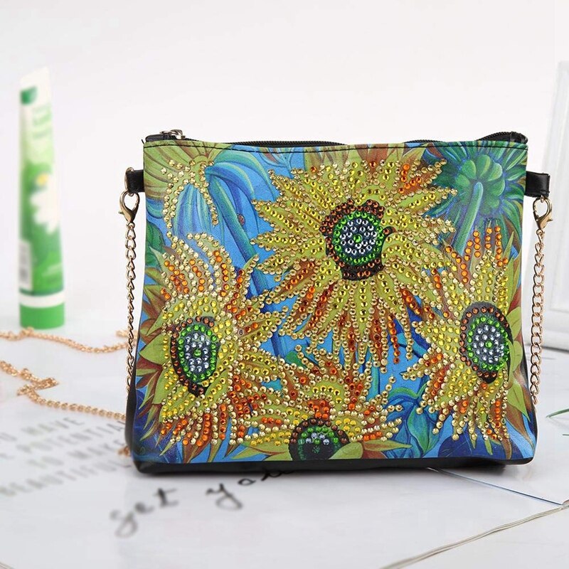Diamond painting crossbody taske gør-det-selv skuldertaske med kæde lynlås håndtaske