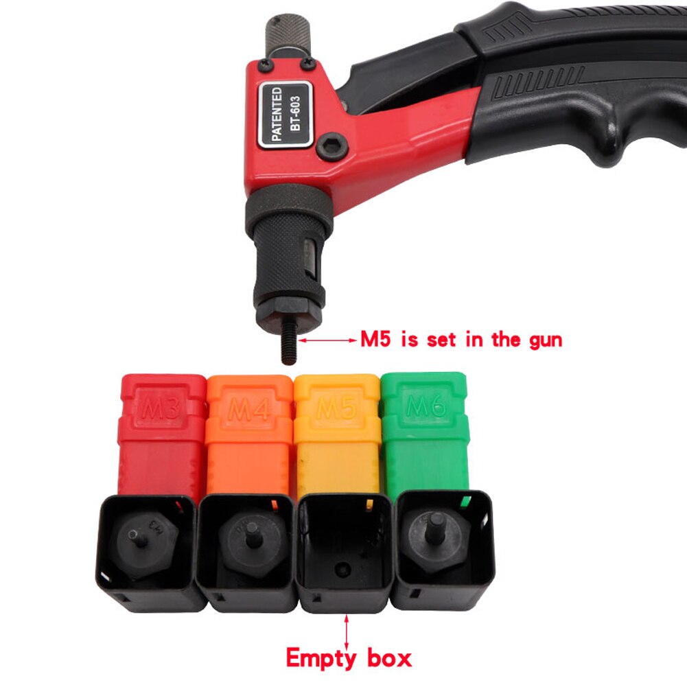 Remachadora Manual de 8 pulgadas, máquina remachadora Manual de BT-603, de 200mm, con troqueles de tuerca, M-3 de M-4 M-5