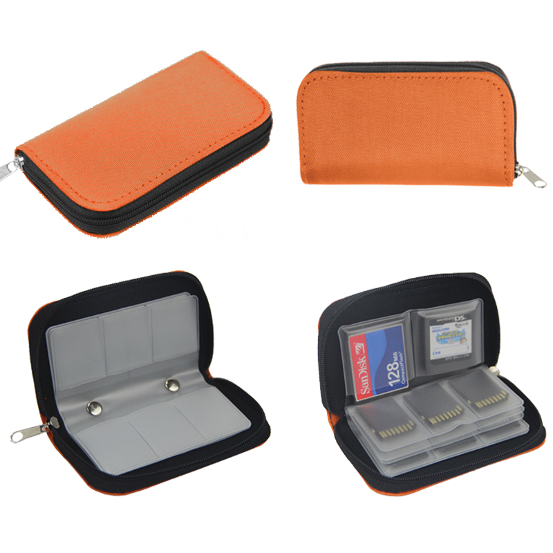 Bolsa de almacenamiento para tarjetas de memoria, estuche Protector portátil de 22 ranuras, soporte para billetera, caja para CF/SD/Micro SD/SDHC/MS/DS
