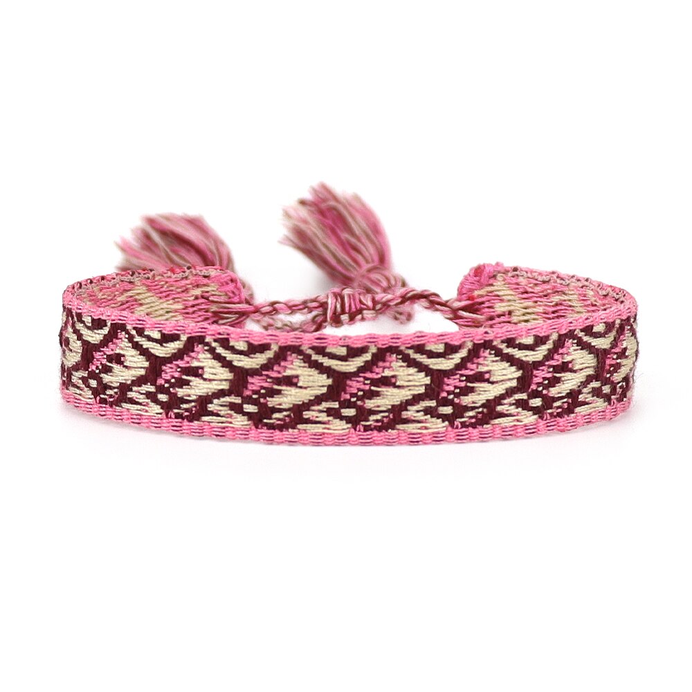 Verstelbare armbanden met polsbandjes, geborduurde armbanden, armbanden met kwastjes, unisex armbanden, vintage geweven armbanden.: 3