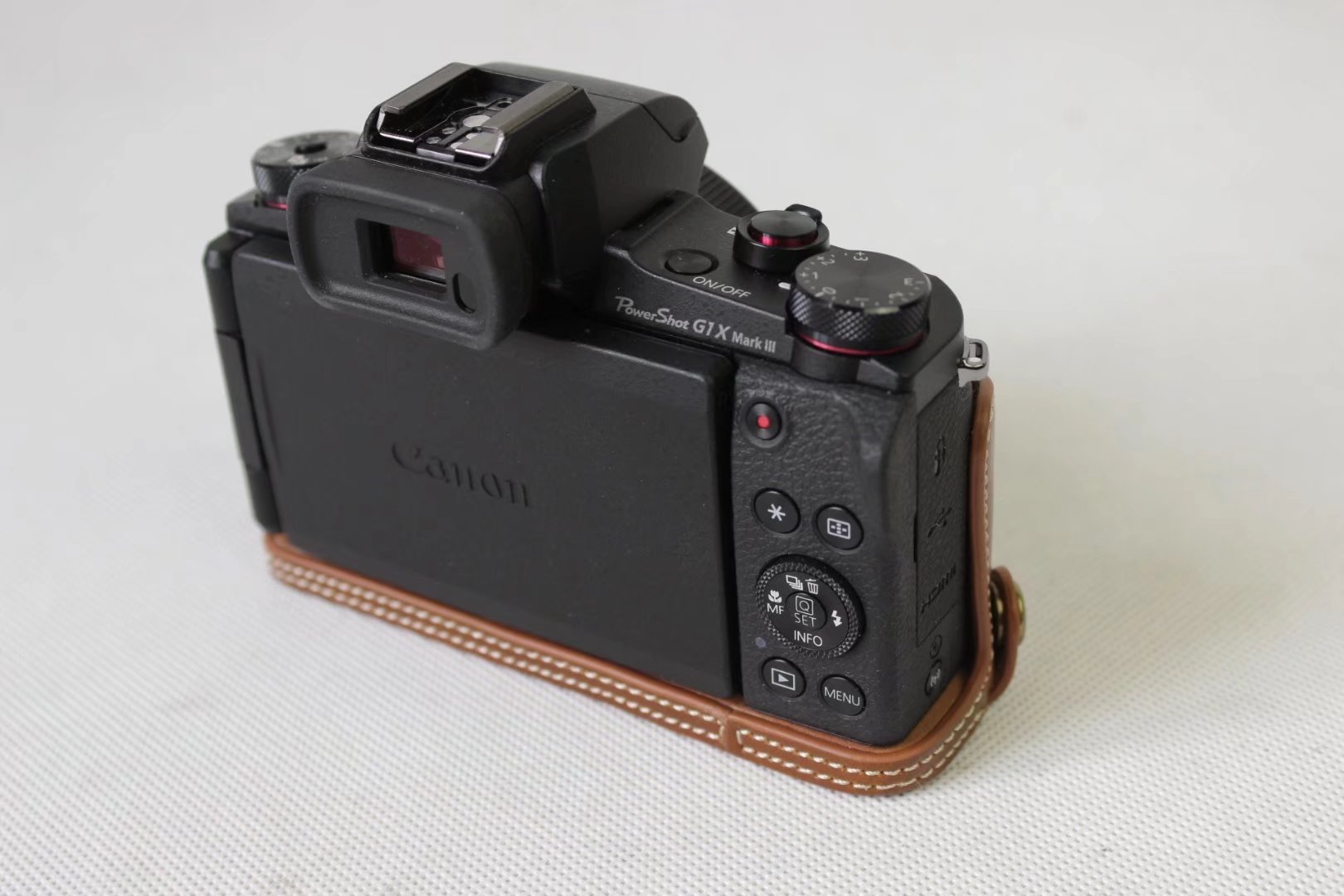 Étui demi-coque en cuir pour appareil photo, étui de protection pour Canon PowerShot G1X Mark III G1XIII G1X3, ouverture de la batterie