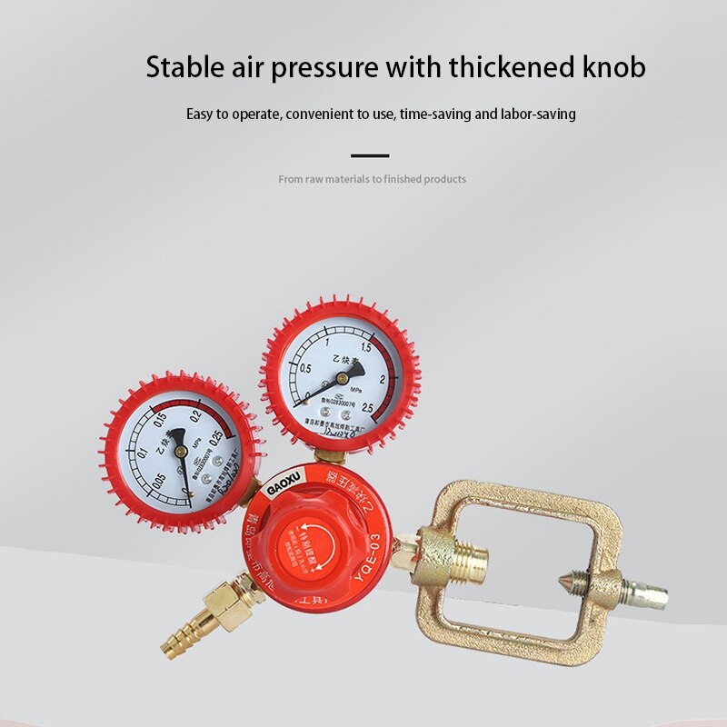 Schokbestendig Zuurstof Gas Fles Regulators O2 Verminderen Druk Inhalator Acetyleen Dubbele Gauge Regulator: Default Title