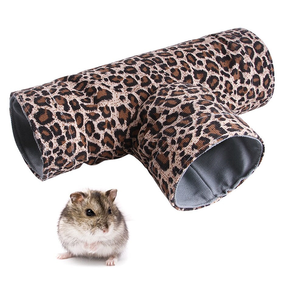 Foldable Pet Cat Tunnel Toy Collapsible 2/3/4 Holes Leopard Cat Tent Tunnel Play Tube Toy Indoor Outdoor Cat Training Toy Tubes
