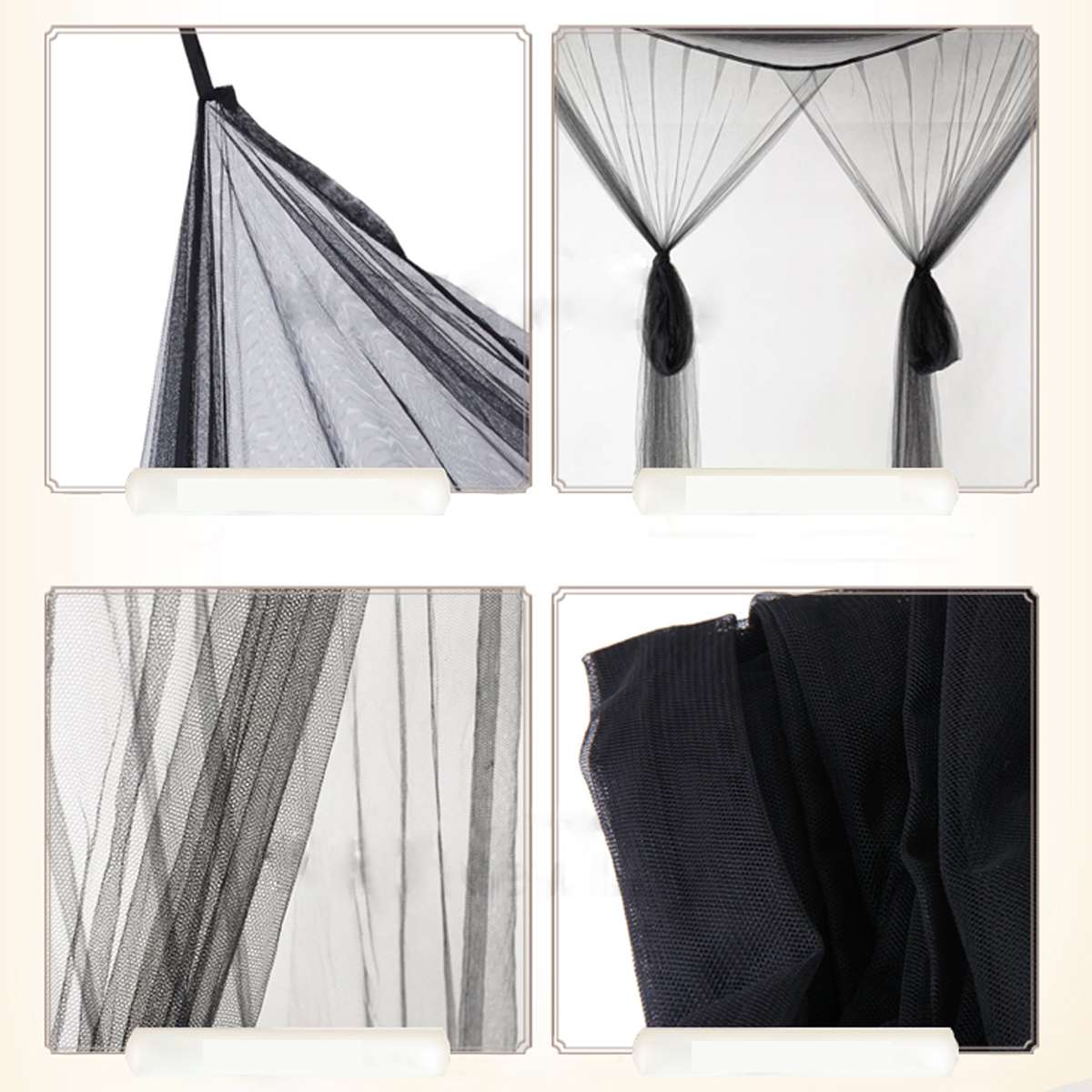 Summer Black/ White Mosquito Net Lace Canopy Curtain Baldachin Netting Quarto Doors For Double King Size Bed