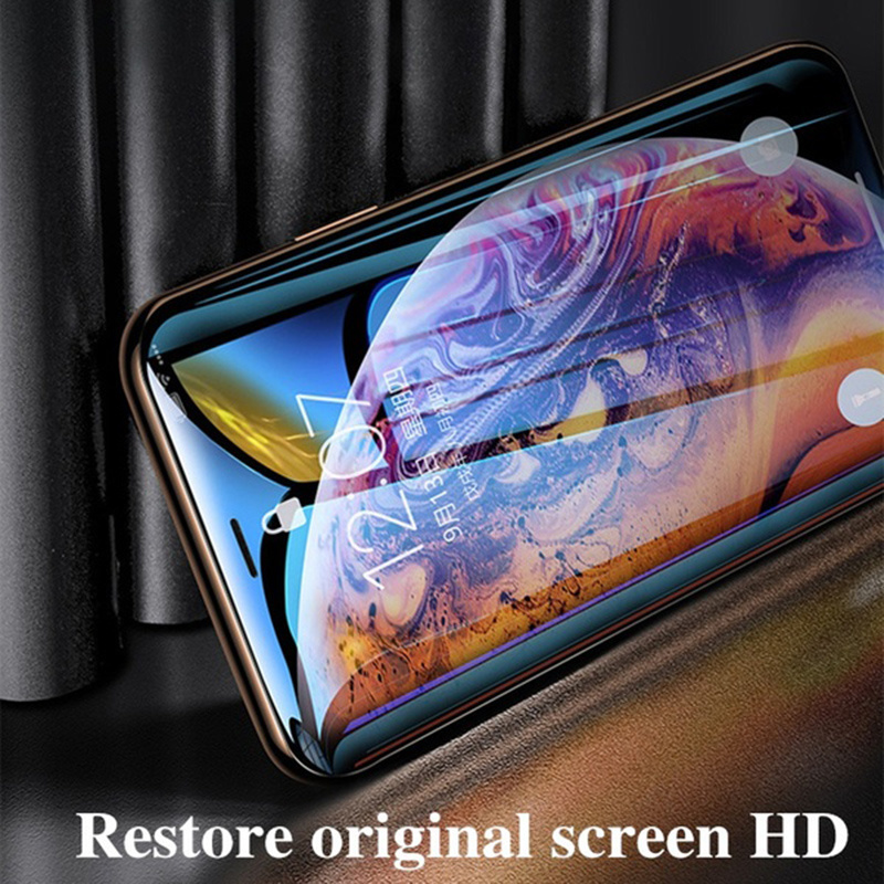 20D borde curvo cubierta completa de vidrio Protector para iphone 7 8 6 6S Plus Protector de pantalla templado para iphone X XR XS Max película de vidrio