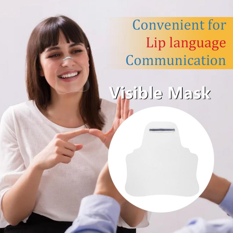 Unisex Gezicht Shield Clip-On Neus Masker Voor Volwassen Transparant Masker Lip Taal Visuele Masker Ademend Clear Te ademen Masker