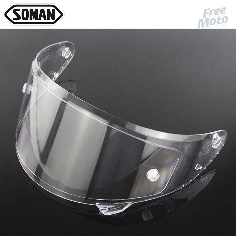SOMAN-visera solar para casco de motocicleta SOMAN 961 X7 X8, protección solar UV, antideslumbrante, accesorios para casco de motocicleta: Transparent - Big