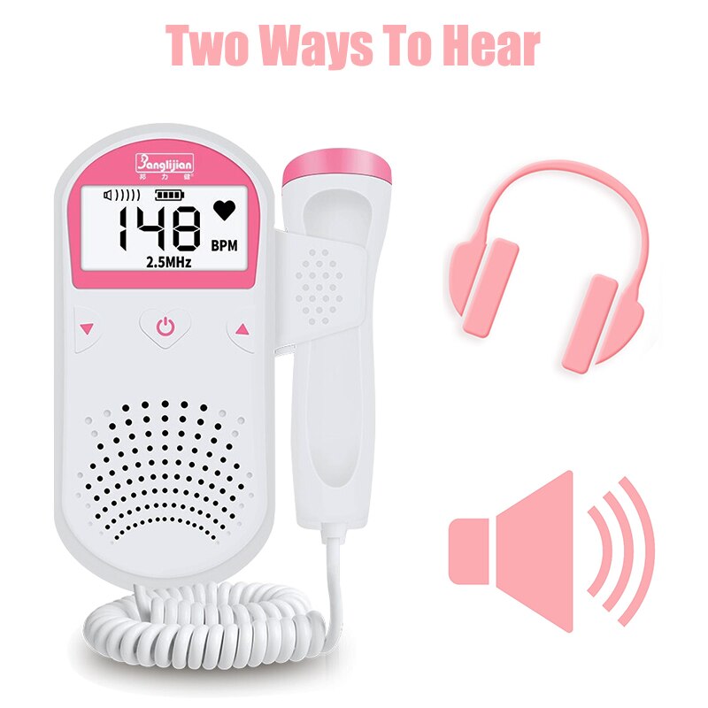 Detector Foetale Doppler Ultrasound Baby Hartslag Detector Home Vrouwen Zwangere Doppler Foetale Hartslagmeter Doppler Monitor