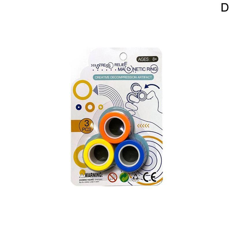 FinGears Magnetische Ringe Anti-stress FinGears Magnetische Ringe Für Autismus ADHS Angst Relief Fokus Kinder Dekompression Zappeln Spielzeug: D Mixed Color