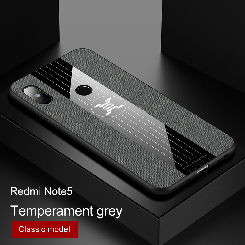 For Xiaomi Redmi Note 5 Pro Case Matte Cloth Glossy Cover For Xiomi Xiaomi Redmi 5 Plus Shockproof Phone Case with Ring Holder: Redmi Note 5 / Gray No Ring