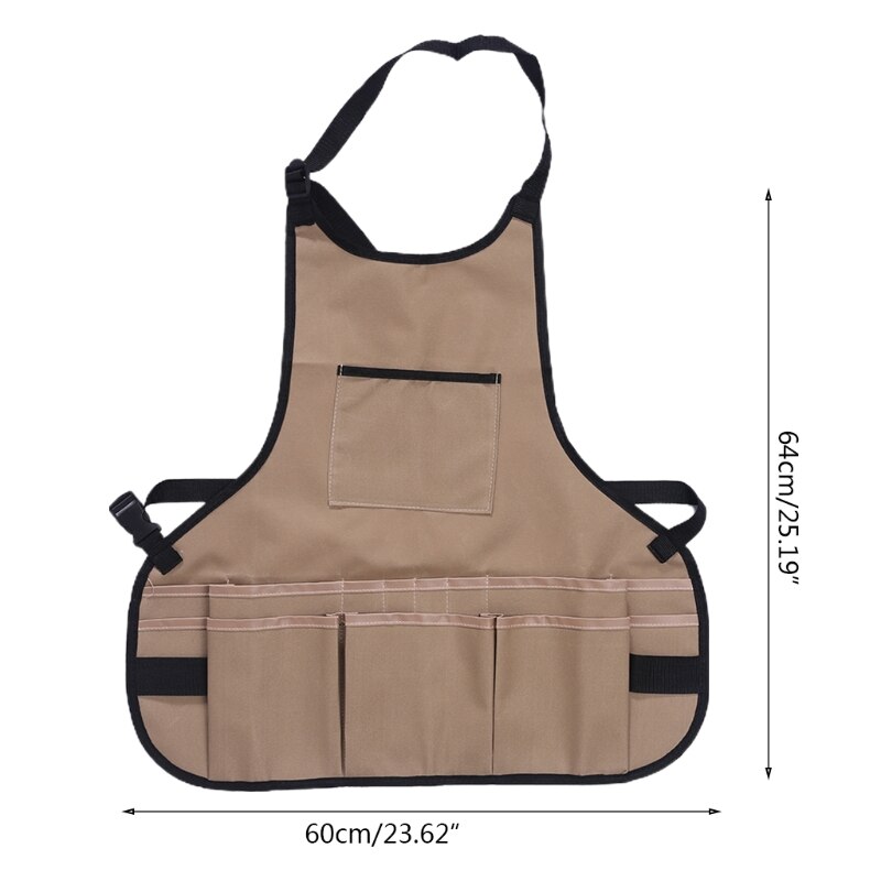 Las mujeres de los hombres Multi-función ajustable trabajo mandil de herramientas con bolsillos para jardinería de madera habitación taller artesanal de cocina