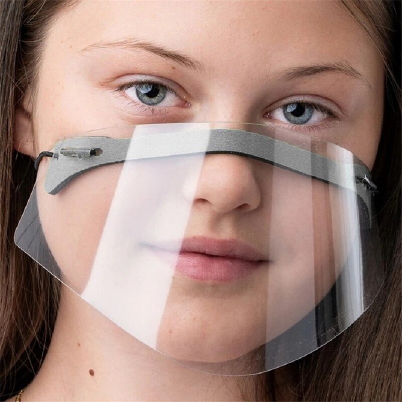 1pc adulte enfant Transparent restauration masques masque Chef cuisine Anti-buée visage masque Anti poussière masque réutilisable réglable visage couverture: Adult grey 1pc