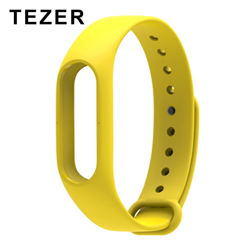 Til xiaomi mi band 2 rem, der erstatter smart armbåndstilbehør tofarvet mi band 2 armbåndsrem  mi 2 silikonestrop armbånd: Gul