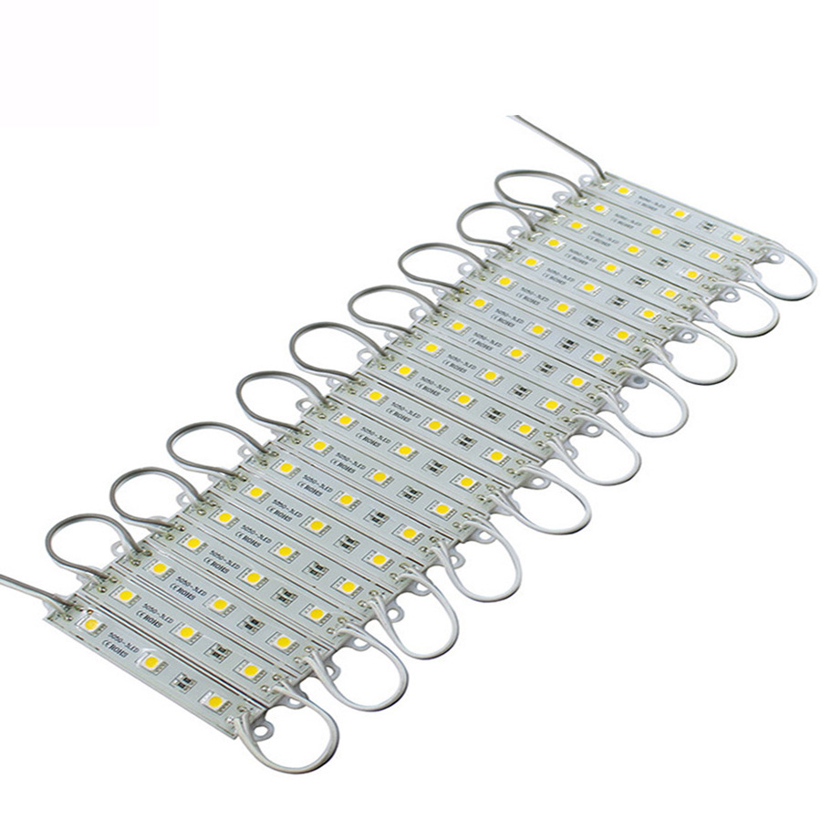 20Pcs Led Module 5050 3 Led DC12V Waterdicht Advertentie Led Modules Super Heldere Verlichting Wit/Warm Wit/Rgb Kleur