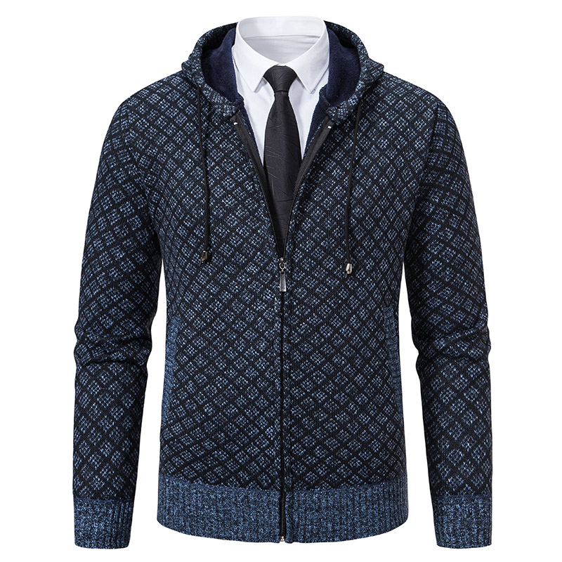 Heren Vest Herfst Winter Trui Pluche Gebreide Kleding Vintage Jas Plaid Hoodies Koreaanse Elegante Man Truien: M / Khaki