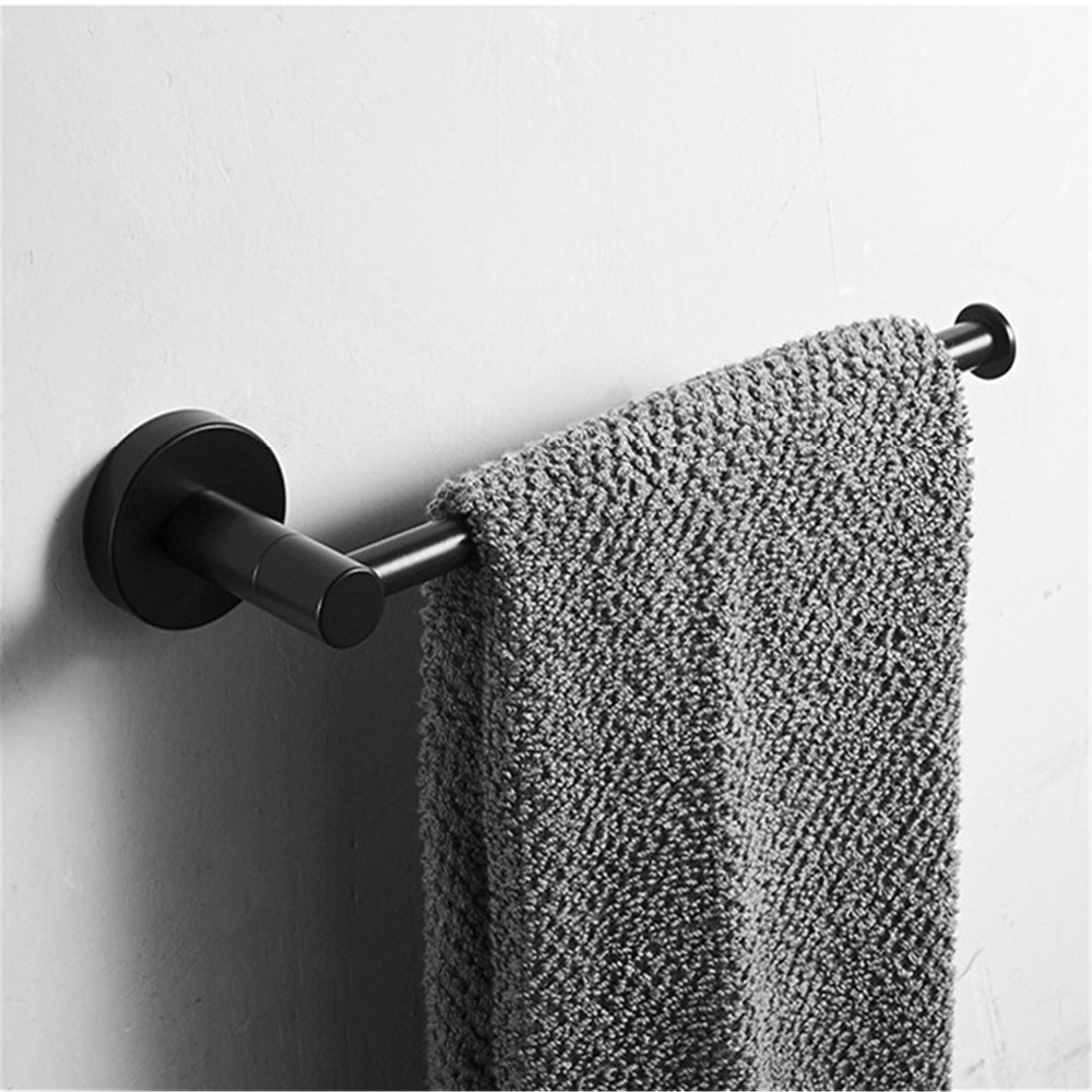 Badeværelse håndklædeholder sus 304 rustfrit stål sort håndklæde ring vægmontering håndklædeholder håndklædeholder badeværelse tilbehør