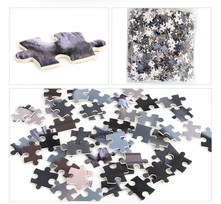 1000 Stuks Papier Puzzel Dier Kat En Tijger Educatief Speelgoed Voor Kids Volwassenen Decompressie Games AA168-77