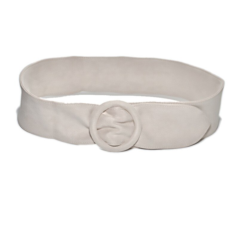 Lange fluwelen riem suède jurk riemen dames cirkelknoop zwarte tailleband roodbruine versierde jas trui riem taille zeehond vloed: Wit
