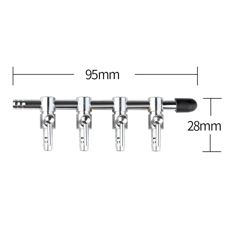 1-8 Way Stainless Steel Air Splitter Valve Aquarium Air Pump Flow Splitter Distributor Pump Valve Tap Lever Control Switch Valve: GRAY