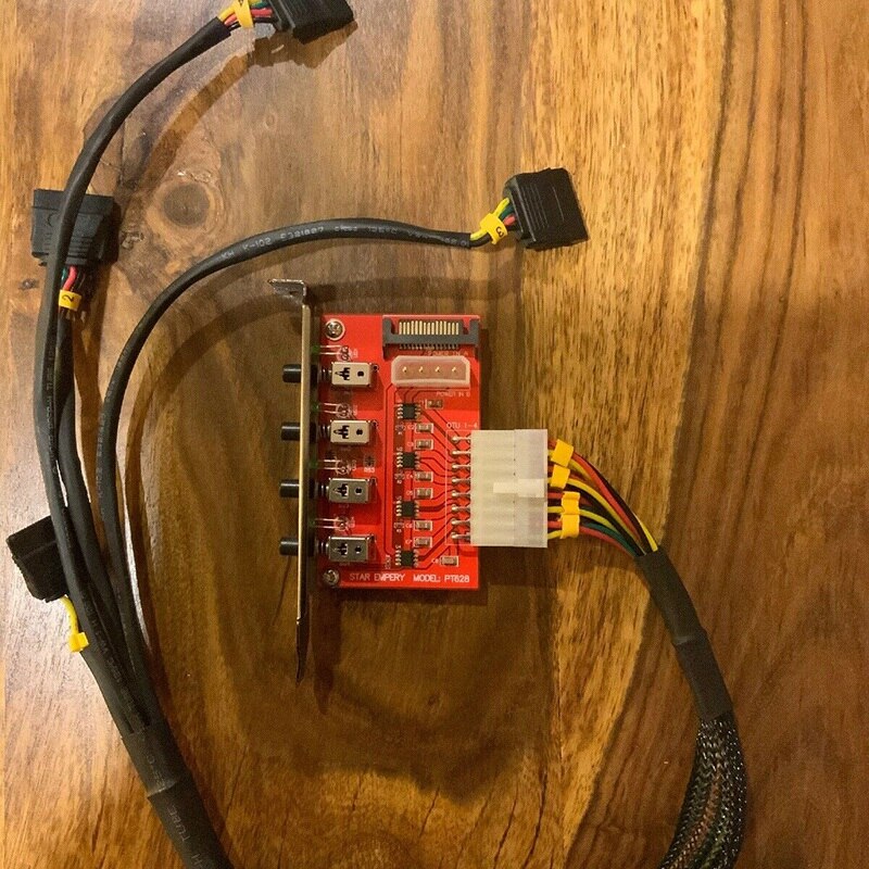 Dispositivo SATA de cuatro canales, interruptor de alimentación HDD, interfaz PT628 SATA, dispositivo de almacenamiento de disco duro, interruptor de alimentación