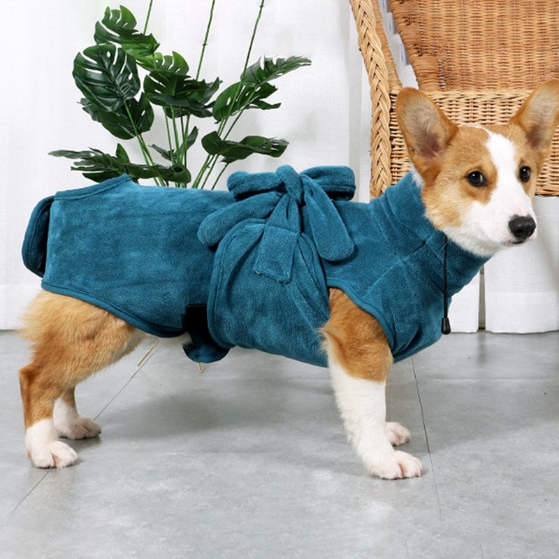 Hond Badjas Dikke Super Absorberende Handdoek Kleine/Grote Hond Douche Drogen Badjas Verstelbare Wearable Handdoek