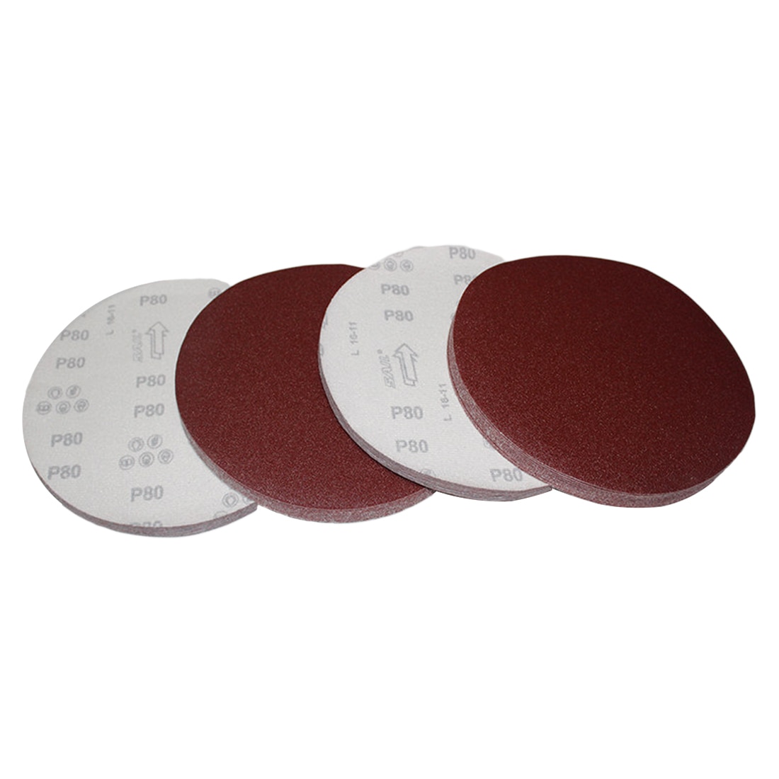Red Circular Polishing Discs 5pcs 125mm With Grits 80#-1000# Felt Wheel Polishing Sharpening Sand Paper Tool Accessories