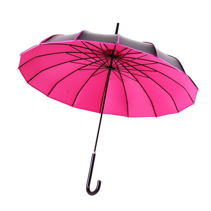 Parapluie pagode à manche Long | Femmes, revêtement noir, Anti-UV, protection solaire, coupe-vent, double usage, parapluies princesse ensoleillés et de pluie