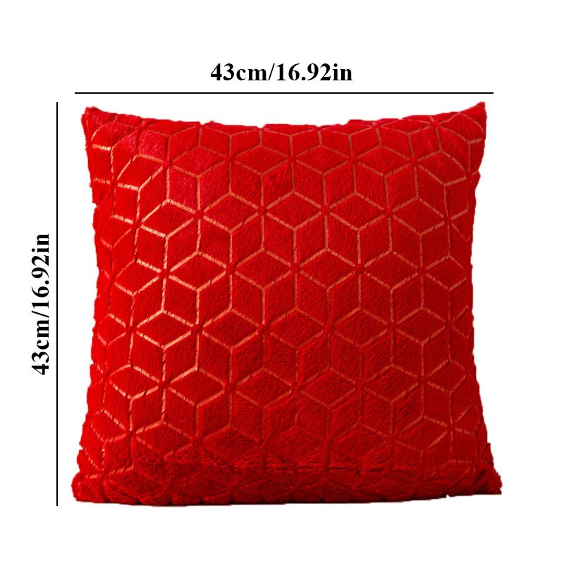 Funda de cojín de felpa, cubierta de almohada de Color sólido, productos textiles para el hogar, cómodos y geométricos, respetuosos con la piel
