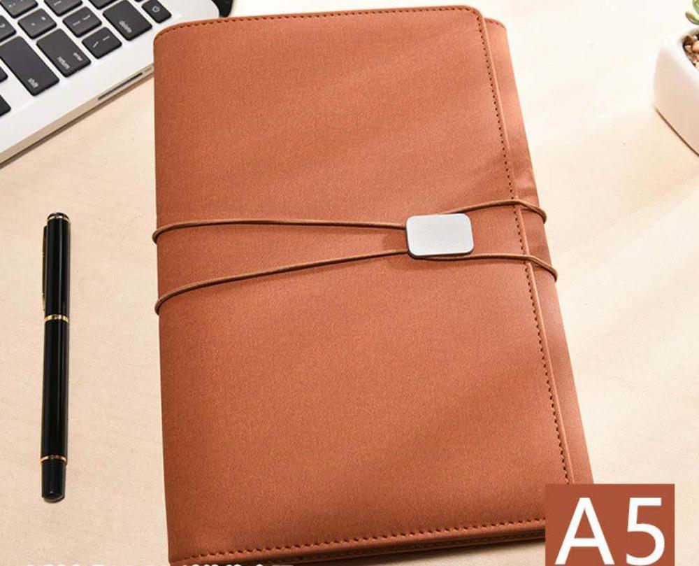 Carnet de notes de bureau, carnet de notes remplaçable, carnet de notes, Journal intime, feuille lâche, multifonction, à spirale, comme: Brown