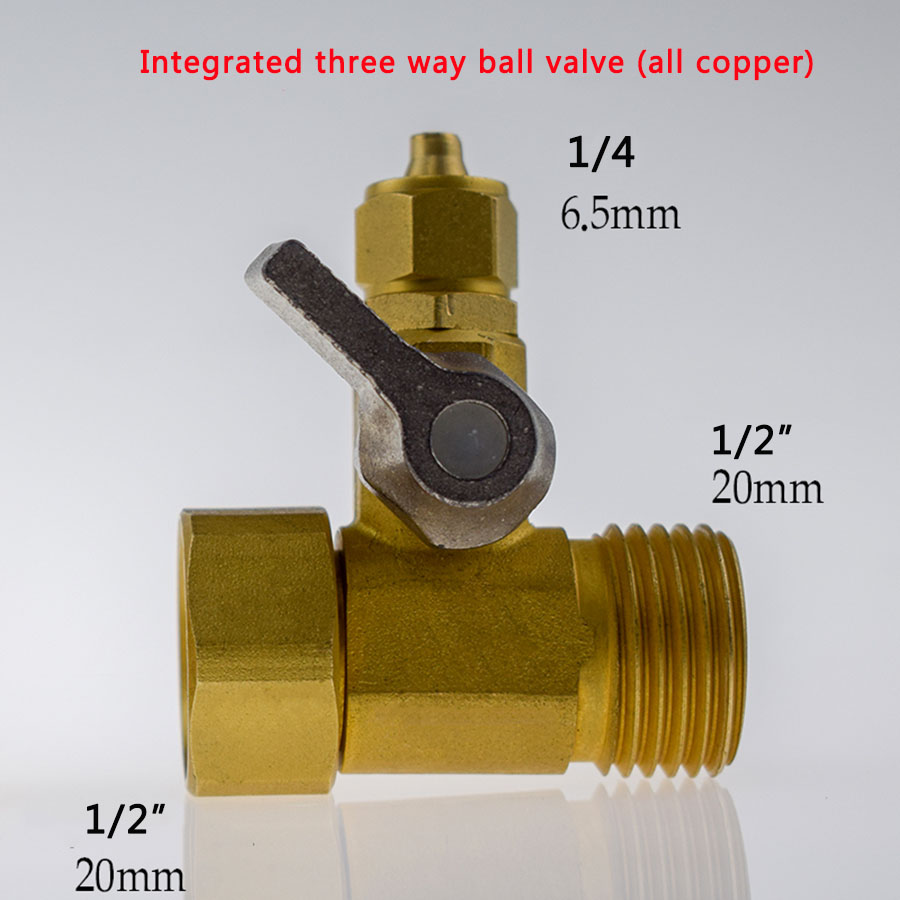 1/4'' 1/2'' Stecker 1/4 3/8 Rohr Wasser Adapter RO Feed Ball Ventil Wasserhahn Wasser Filter Umkehrosmose System für Wasserfilter Wasserhahn: Brown