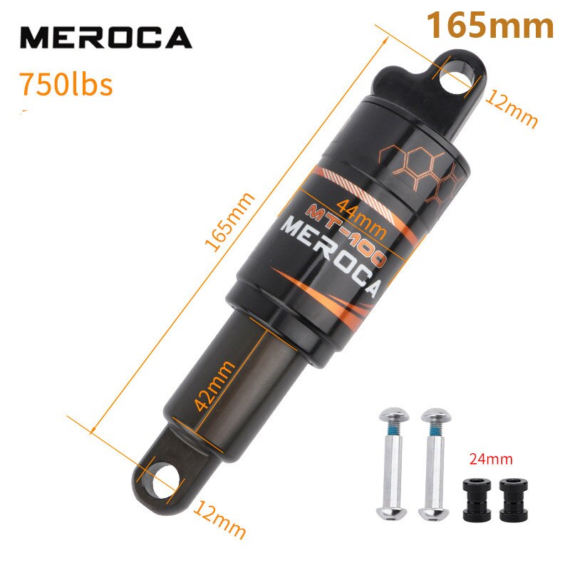 Tylny amortyzator 125mm 150mm 165mm 190mm olej hydrauliczny amortyzator sprężynowy 750/850/1000LBS dla MTB Góra rower: 165mm 750lbs