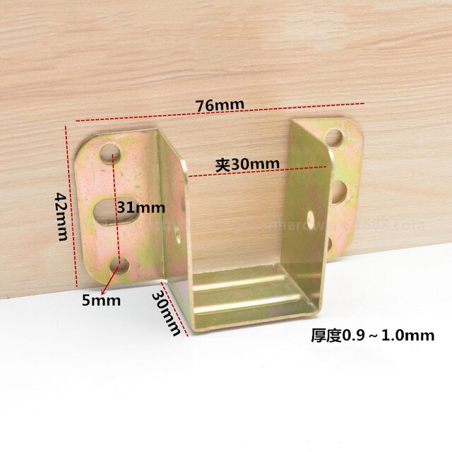 Support de faisceau de lit en métal, 4 pièces, connecteur fixe en bois, charnières de lit épaisses, crochet Code d&#39;angle, accessoires de quincaillerie de meubles: M 30mm