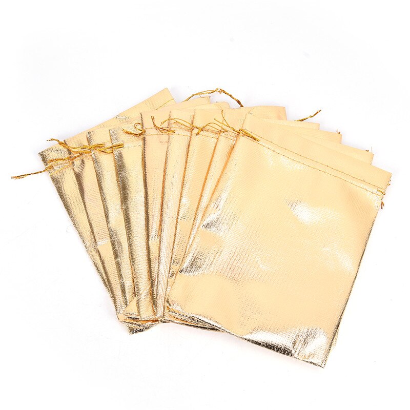 Sacs en Organza avec motif de cordon de serrage pour mariage, pochettes pour bonbons et bijoux, 7x9/9x12/13x18 CM, 10 pièces